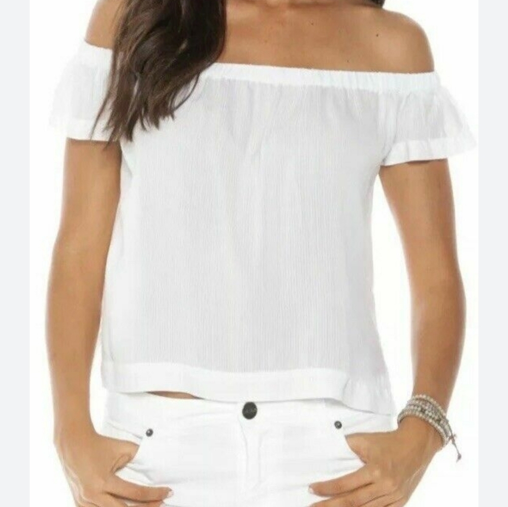 Bella Dahl Off Shoulder White Top Size X Small NWT